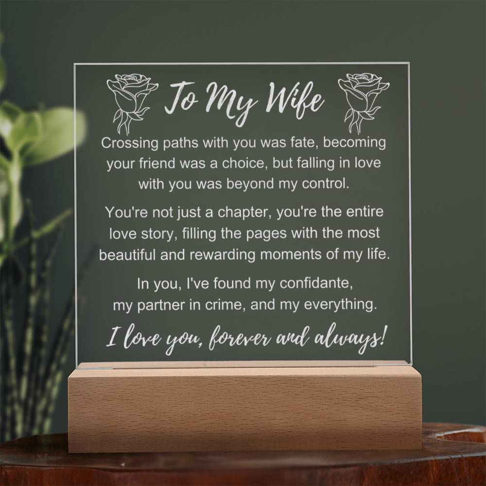 To My Wife: Forever & Always Plaque