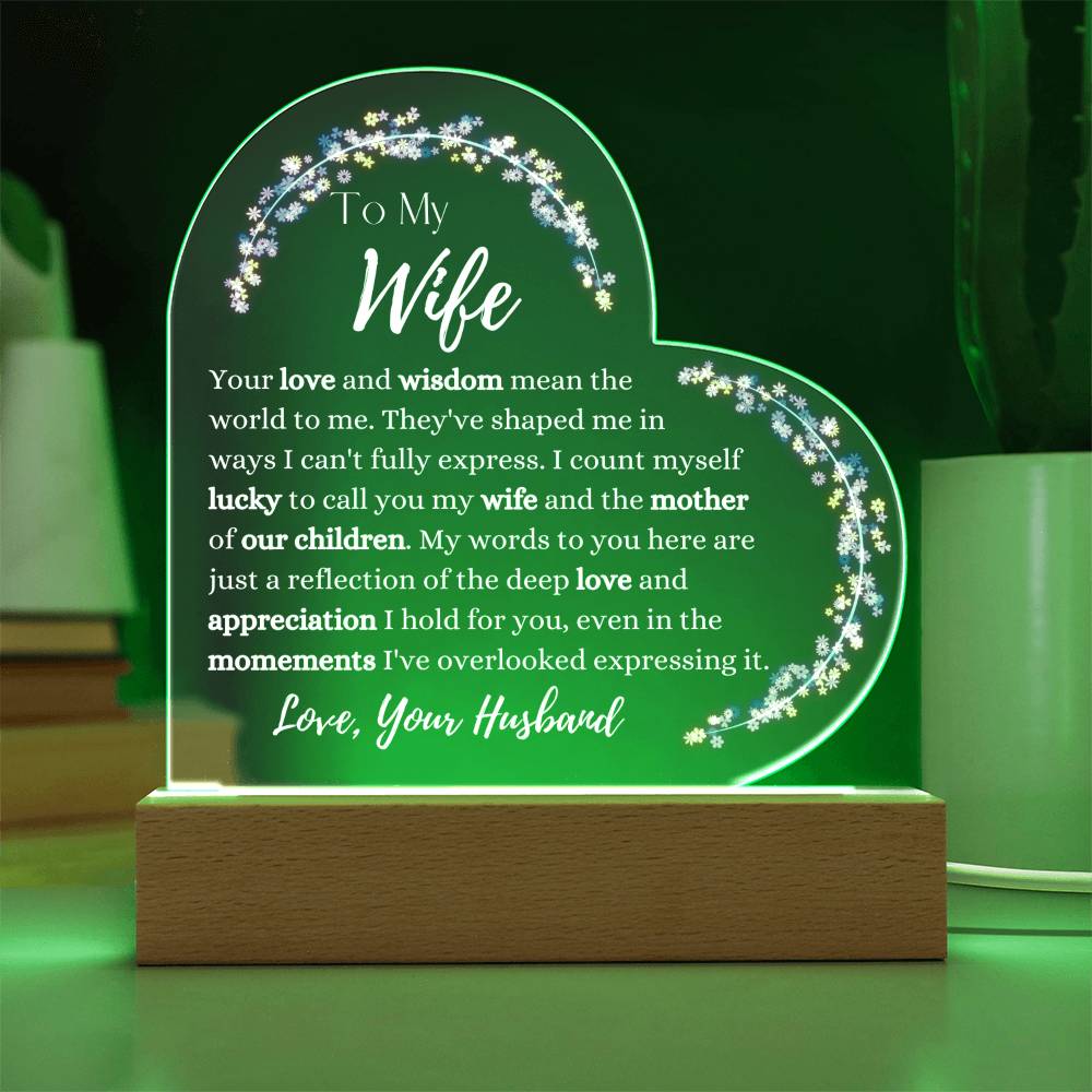 To My Wife: Grateful Plaque
