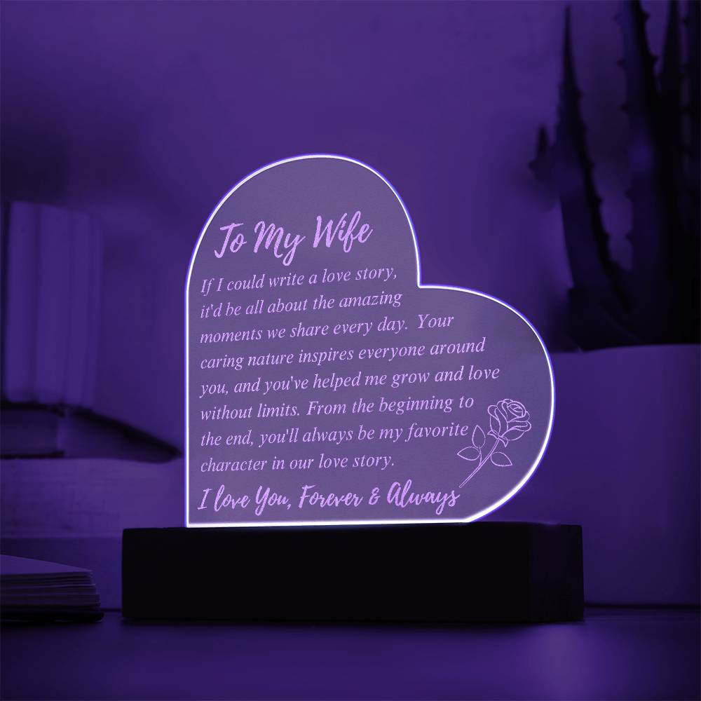 To My Wife: Our Love Story Engraved Plaque