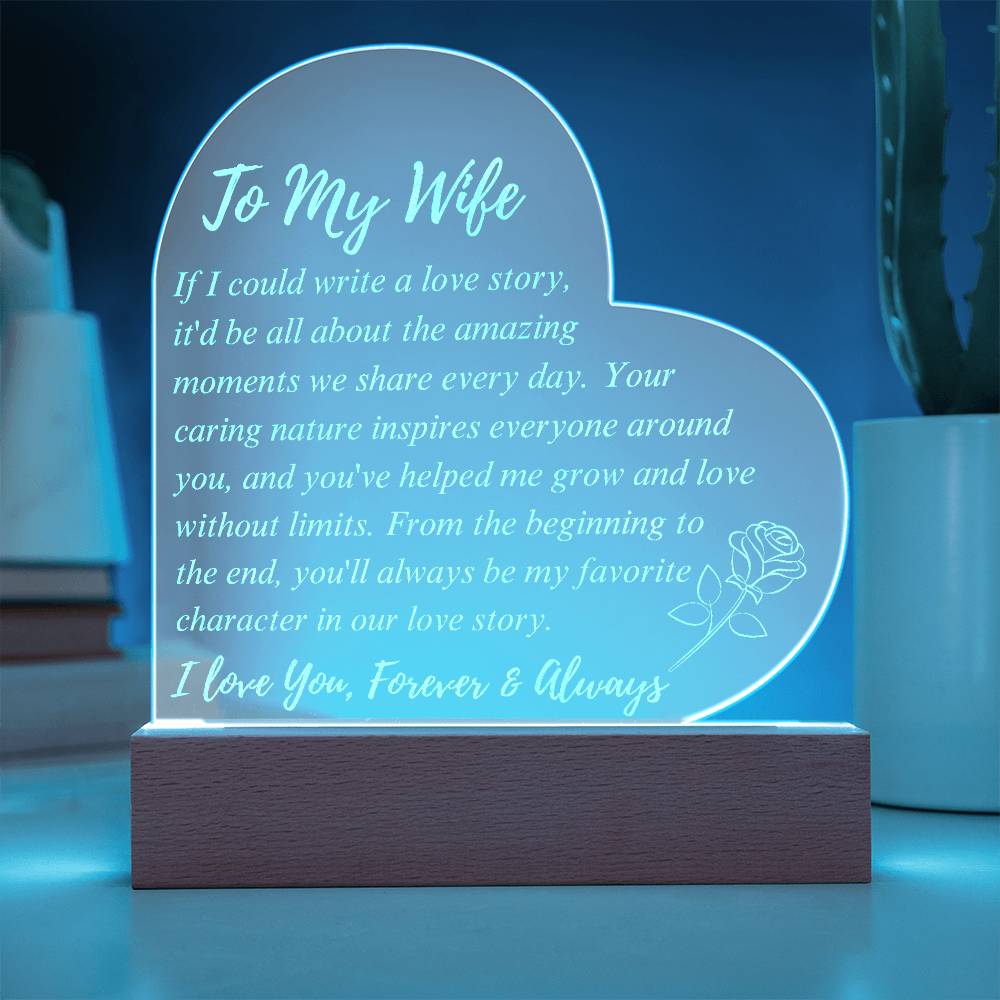 To My Wife: Our Love Story Engraved Plaque