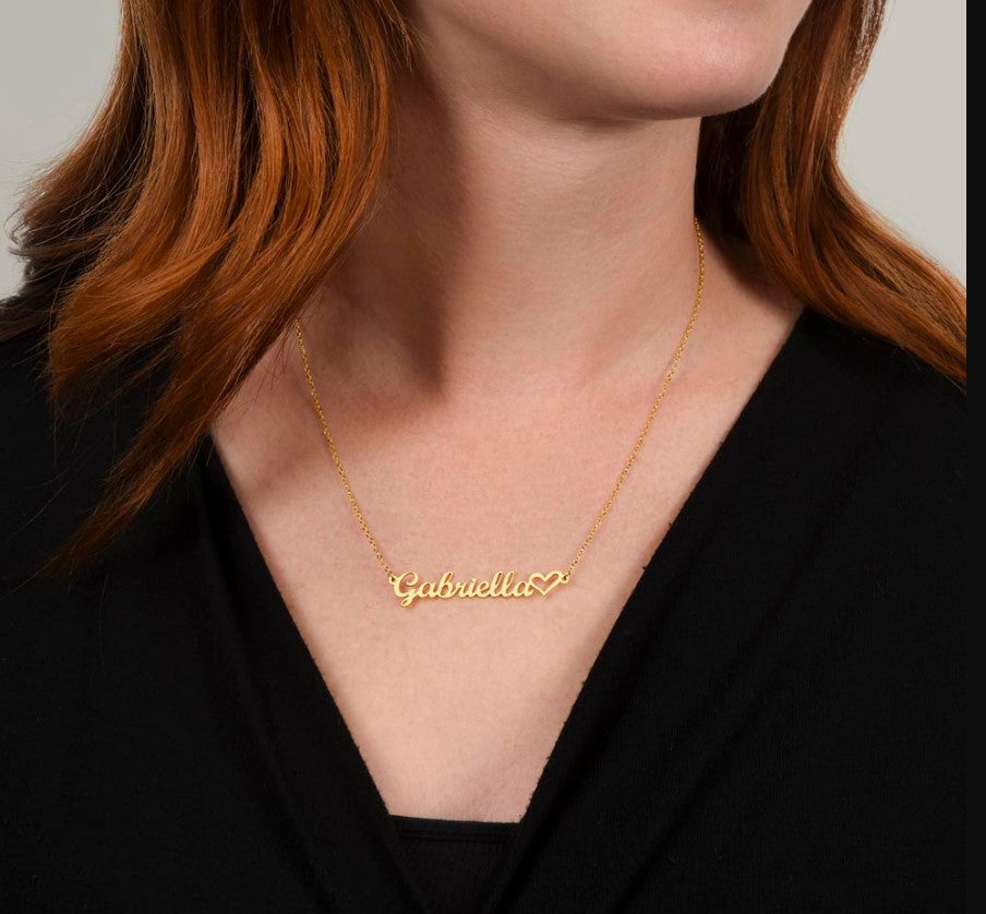 SOULMATE BEATS: PERSONALIZED NAME NECKLACE IN POLISHED STAINLESS STEEL OR 18K YELLOW GOLD FINISH