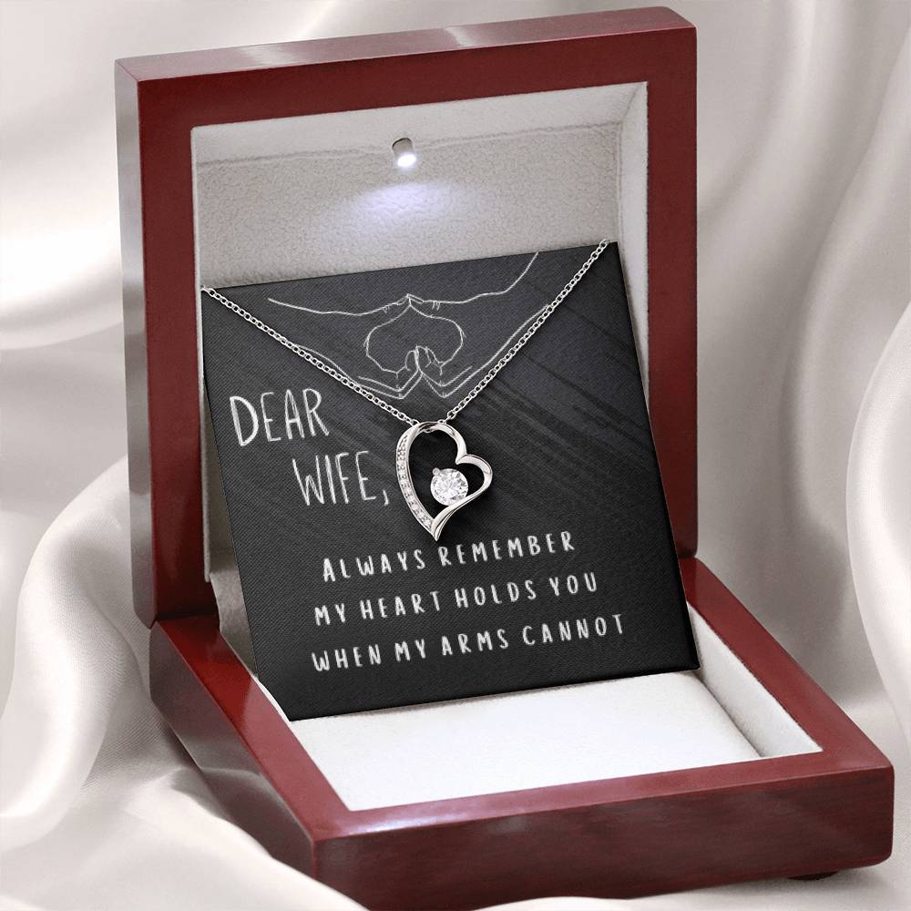 Dear Wife. Heart Held Necklace