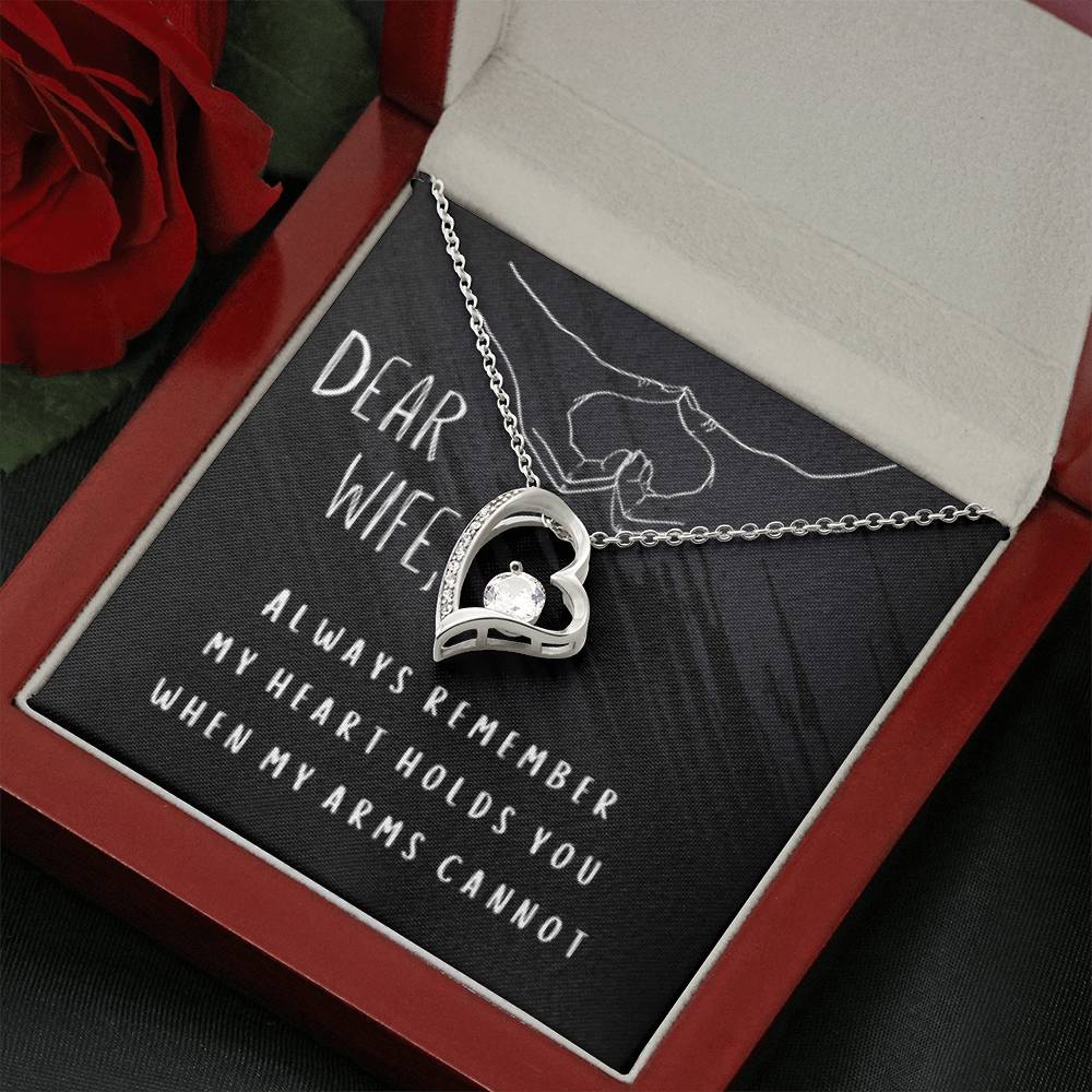 Dear Wife. Heart Held Necklace