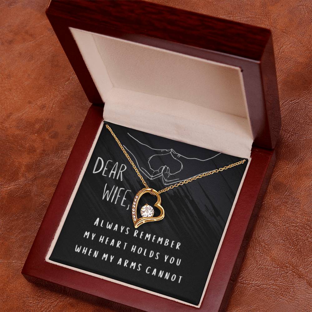 Dear Wife. Heart Held Necklace