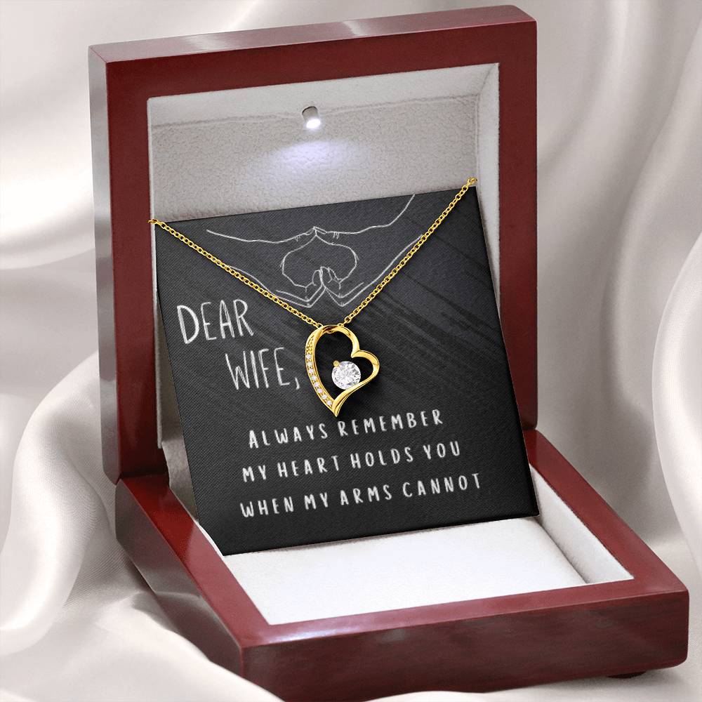 Dear Wife. Heart Held Necklace