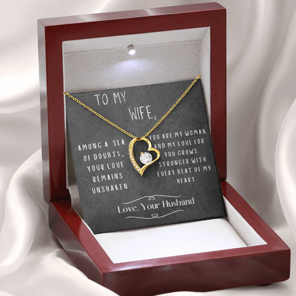 To My Wife:  Forever Love Without a Doubt Necklace