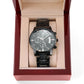 PERSONALIZED MEN'S BLACK CHRONOGRAPH WATCH FOR HIM