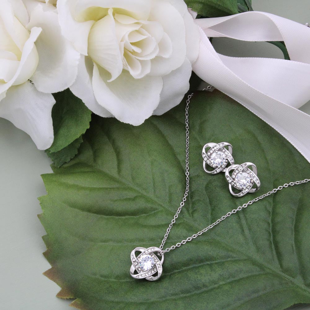 CELEBRATE YOUR SISTER'S BIRTHDAY WITH OUR LOVE KNOT EARRING & NECKLACE BUNDLE