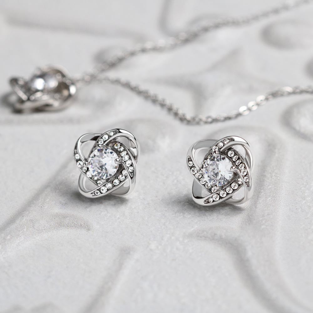 CELEBRATE YOUR SISTER'S BIRTHDAY WITH OUR LOVE KNOT EARRING & NECKLACE BUNDLE