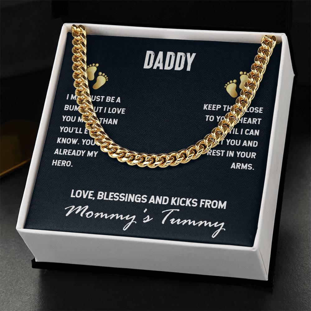 DADDY TO BE: SUPRISE HIM  WITH A PREIMIUM CUBAN LINK CHAIN GIFT SET (SILVER & GOLD)