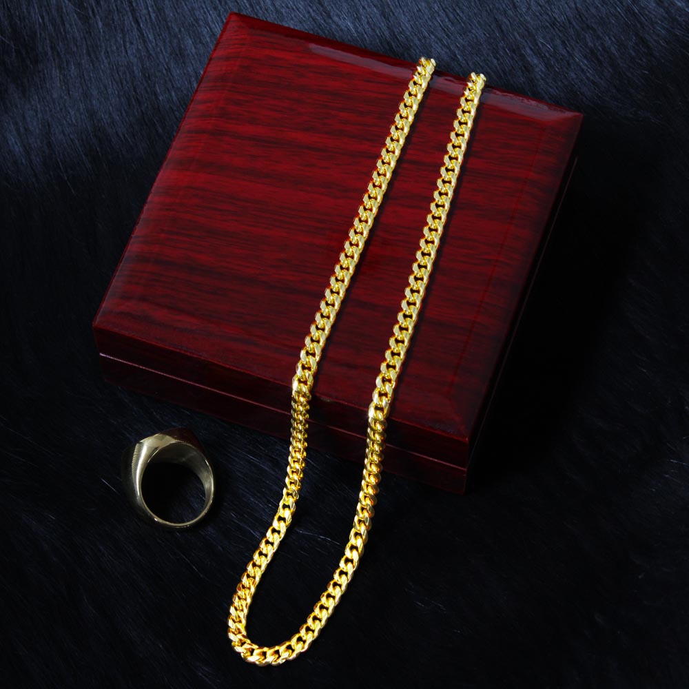 BEARDED BOYFRIEND: CUBAN CHAIN NECKLACE IN STAINLESS STEEL OR 14K YELLOW GOLD