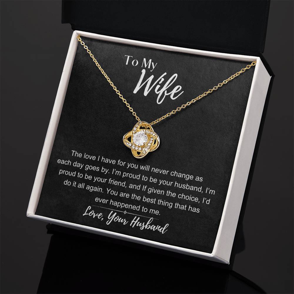 To My Wife: Love Knot Necklace