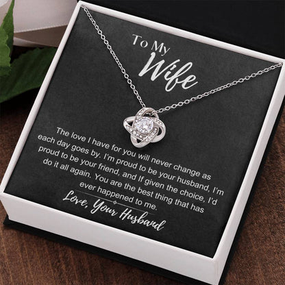 To My Wife: Love Knot Necklace