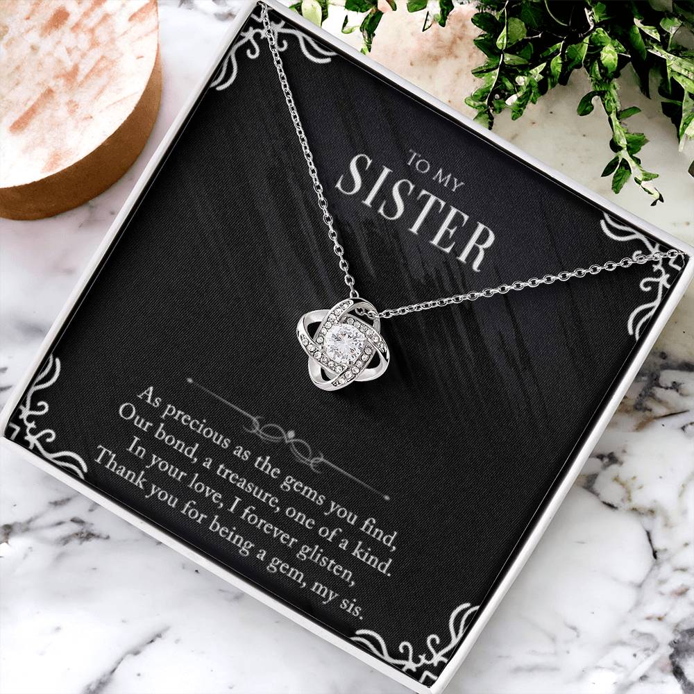 SISTERLY BOND: PERFECT LOVE KNOT NECLACE- 14K WHITE GOLD OR 18K YELLOW GOLD