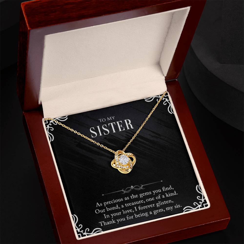 SISTERLY BOND: PERFECT LOVE KNOT NECLACE- 14K WHITE GOLD OR 18K YELLOW GOLD