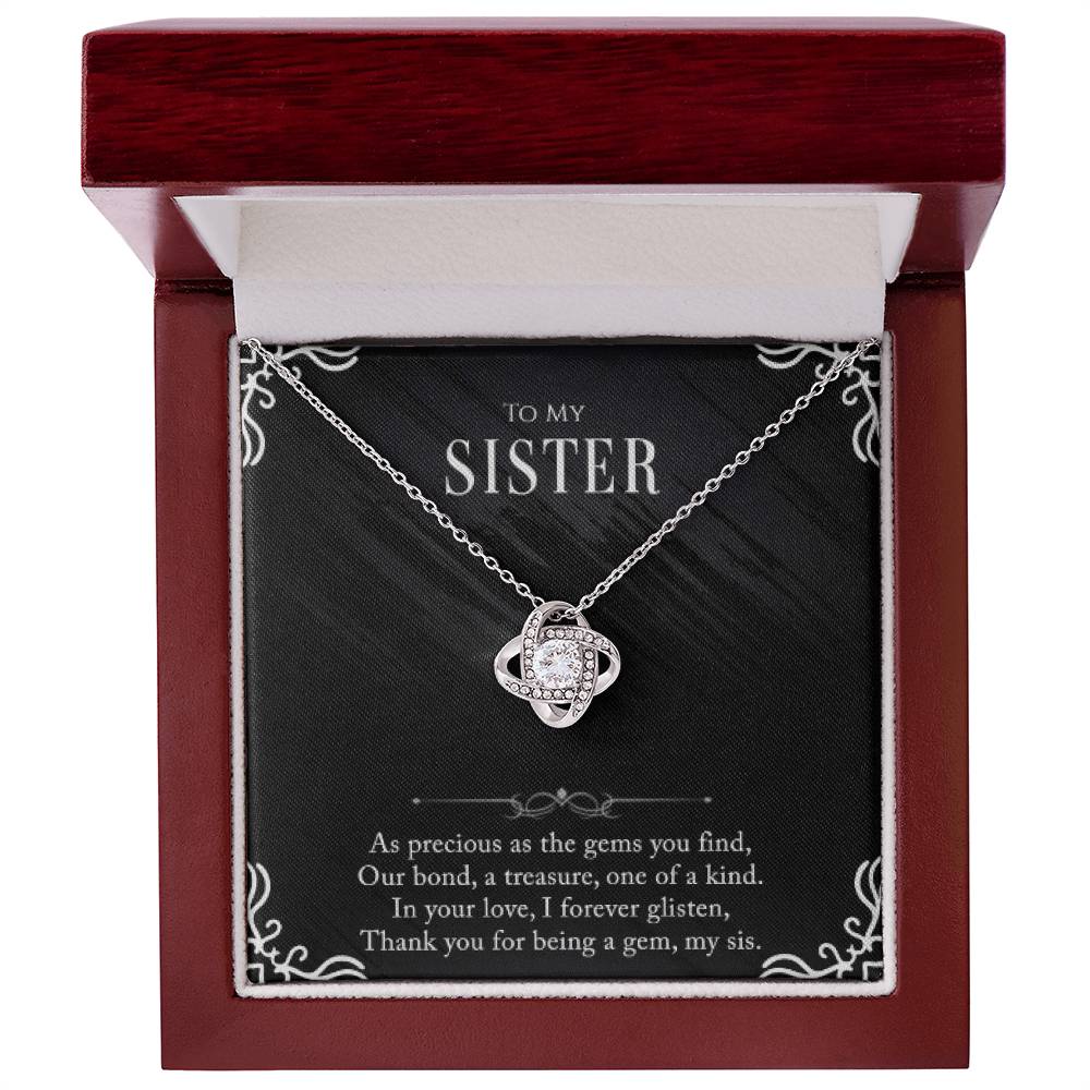 SISTERLY BOND: PERFECT LOVE KNOT NECLACE- 14K WHITE GOLD OR 18K YELLOW GOLD