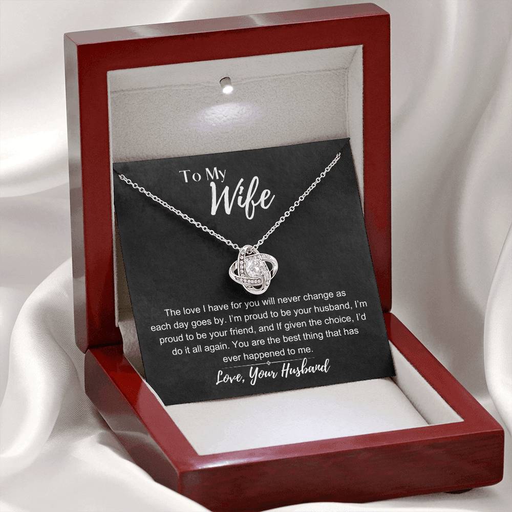 To My Wife: Love Knot Necklace