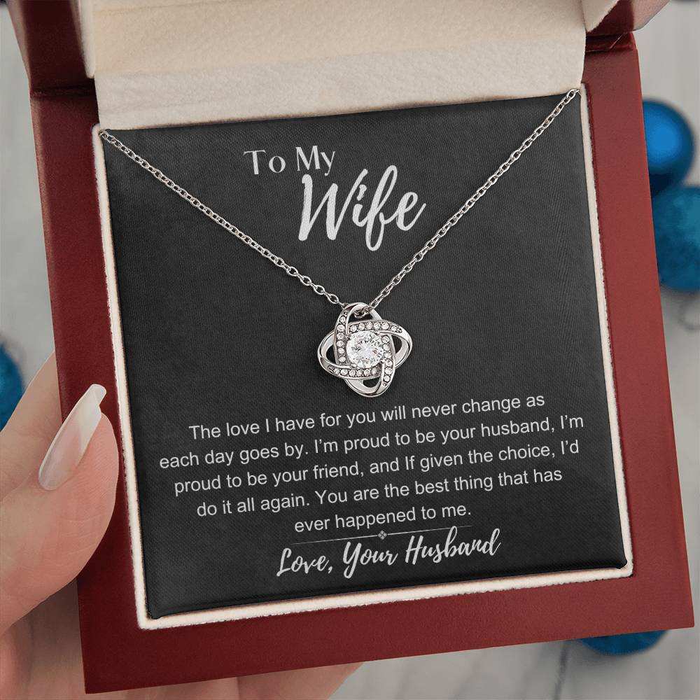 To My Wife: Love Knot Necklace