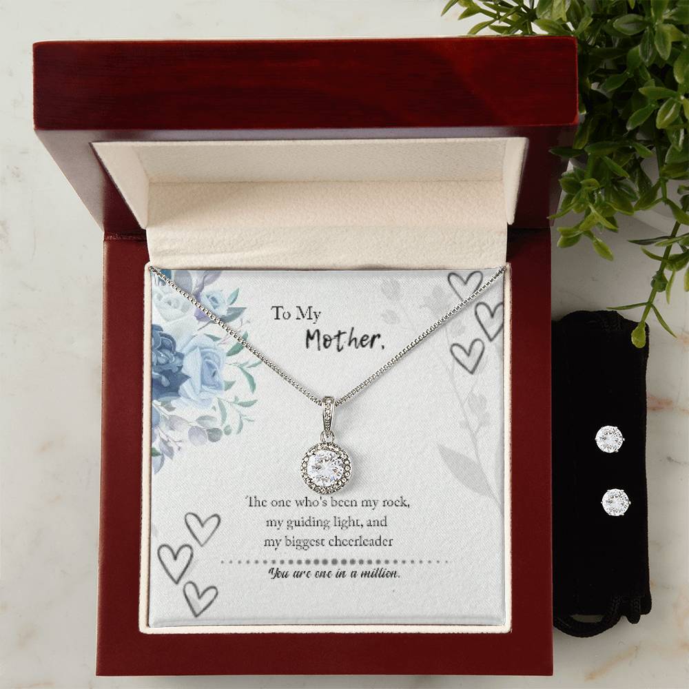 ETERNAL LOVE BUNDLE: HEARTFELT NECKLACE & CLEAR CZ EARRINGS FOR MOM"