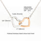 GIFT FOR HER: INTERLOCKING HEARTS NECKLACE- ROSE GOLD OR 18K YELLOW GOLD CZ CRYSTALS"
