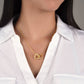 GIFT FOR HER: INTERLOCKING HEARTS NECKLACE- ROSE GOLD OR 18K YELLOW GOLD CZ CRYSTALS"