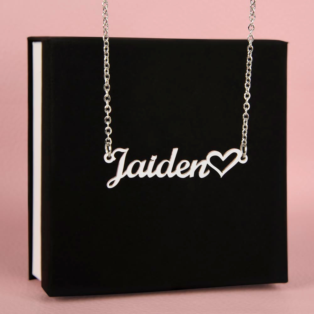 SOULMATE BEATS: PERSONALIZED NAME NECKLACE IN POLISHED STAINLESS STEEL OR 18K YELLOW GOLD FINISH