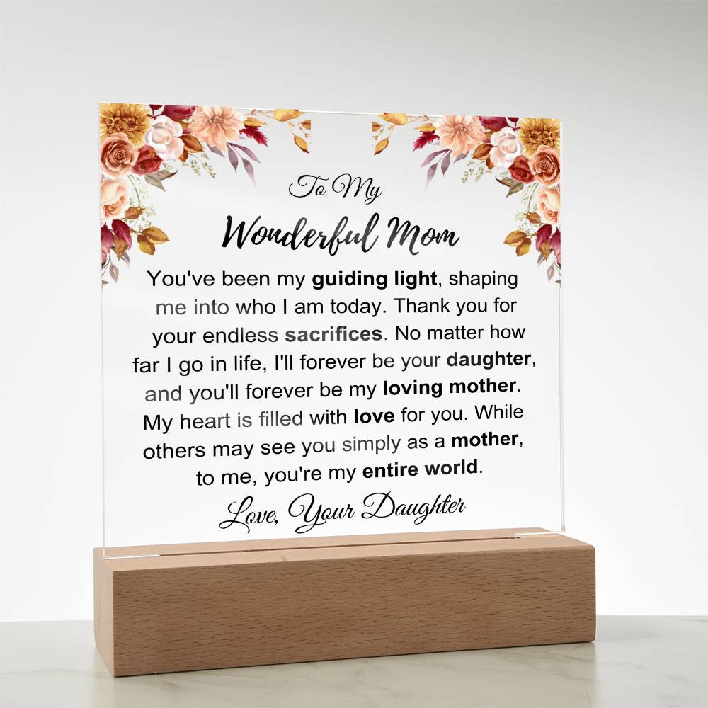 To My Mom: Love Plaque