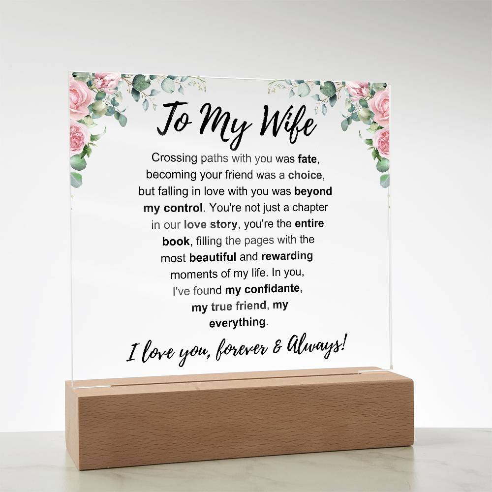 To My Wife: Forever & Always Plaque