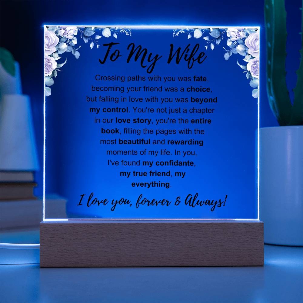 To My Wife: Forever & Always Plaque