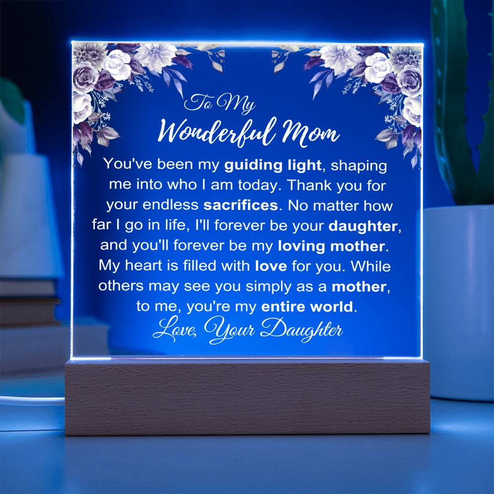 To My Mom: Plaque