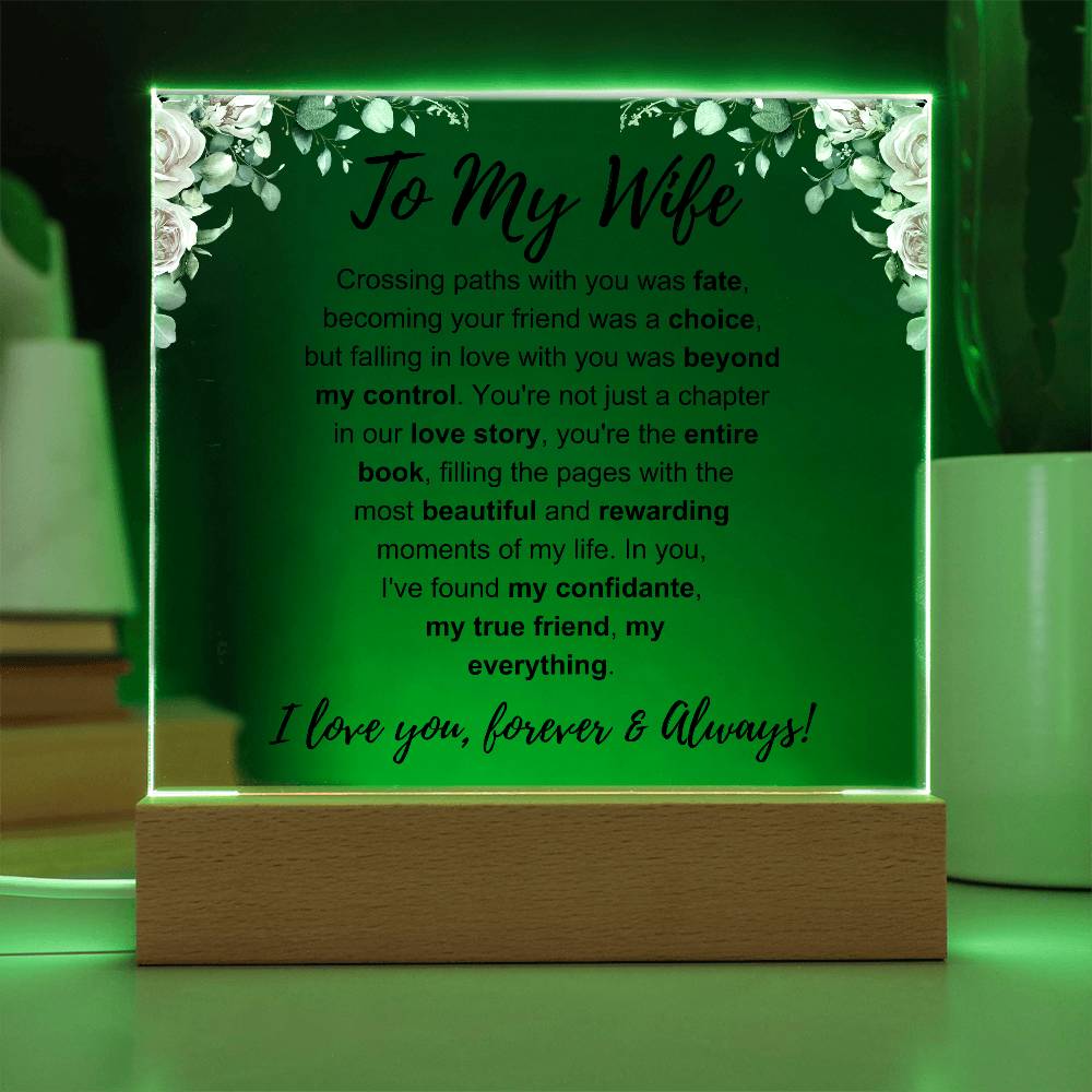 To My Wife: Forever & Always Plaque