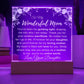 To My Wonderful Mom: Plaque