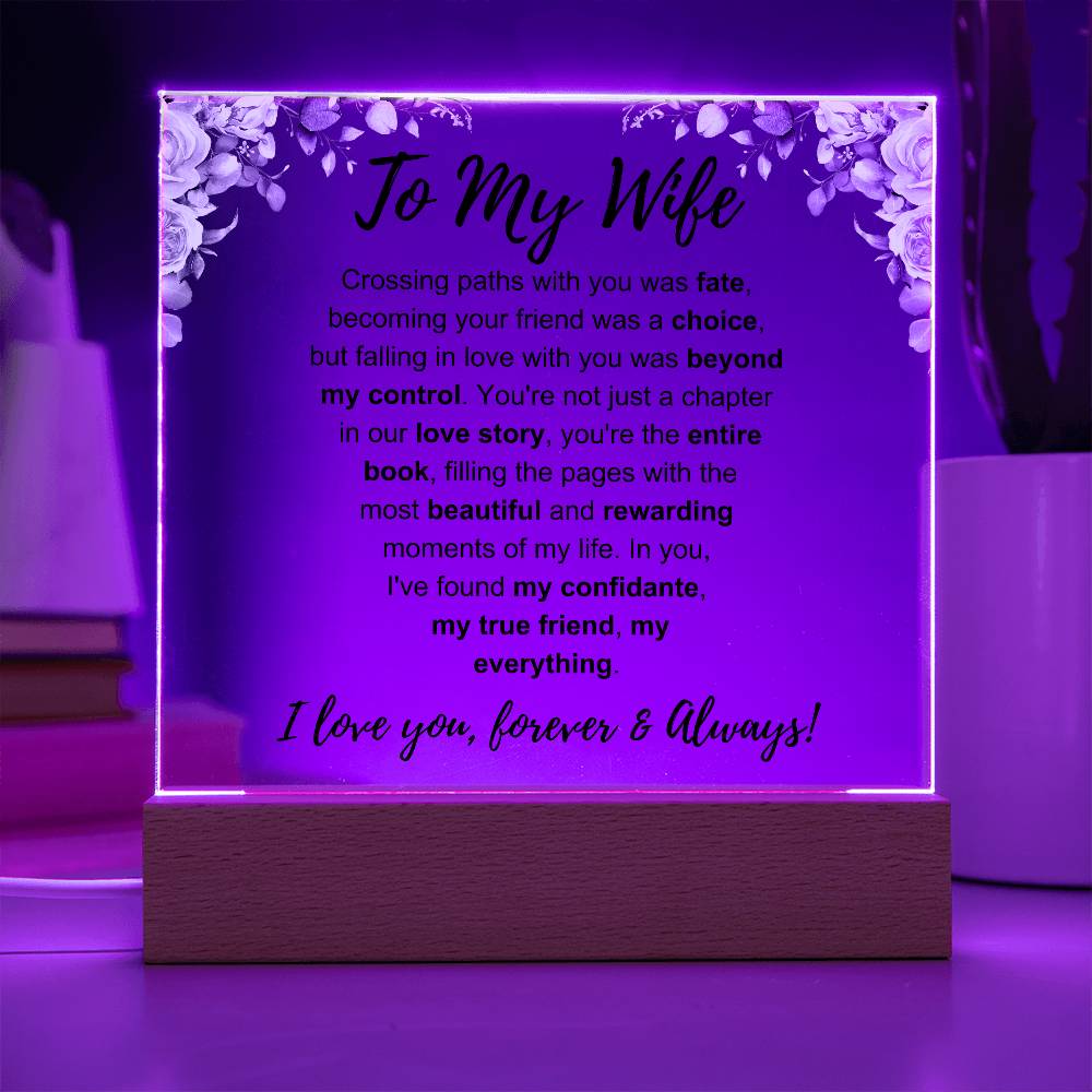 To My Wife: Forever & Always Plaque