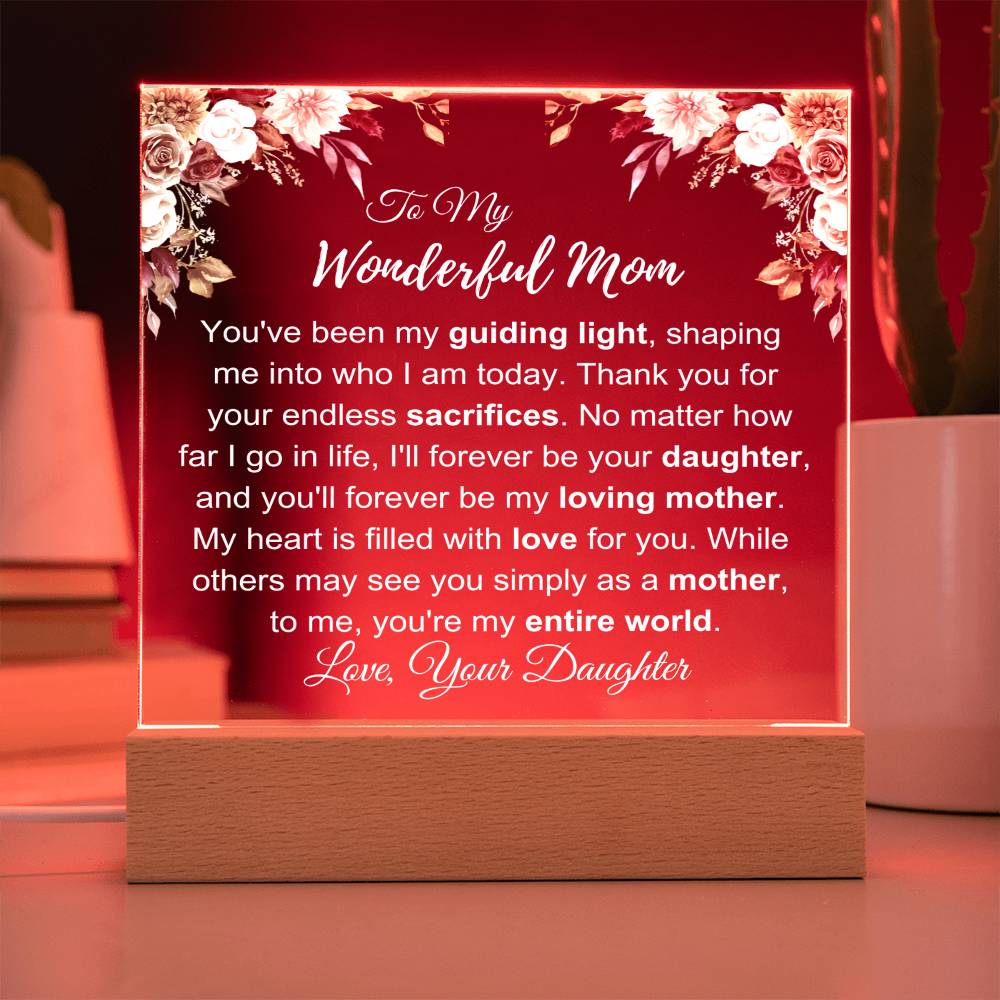 To My Mom: Plaque