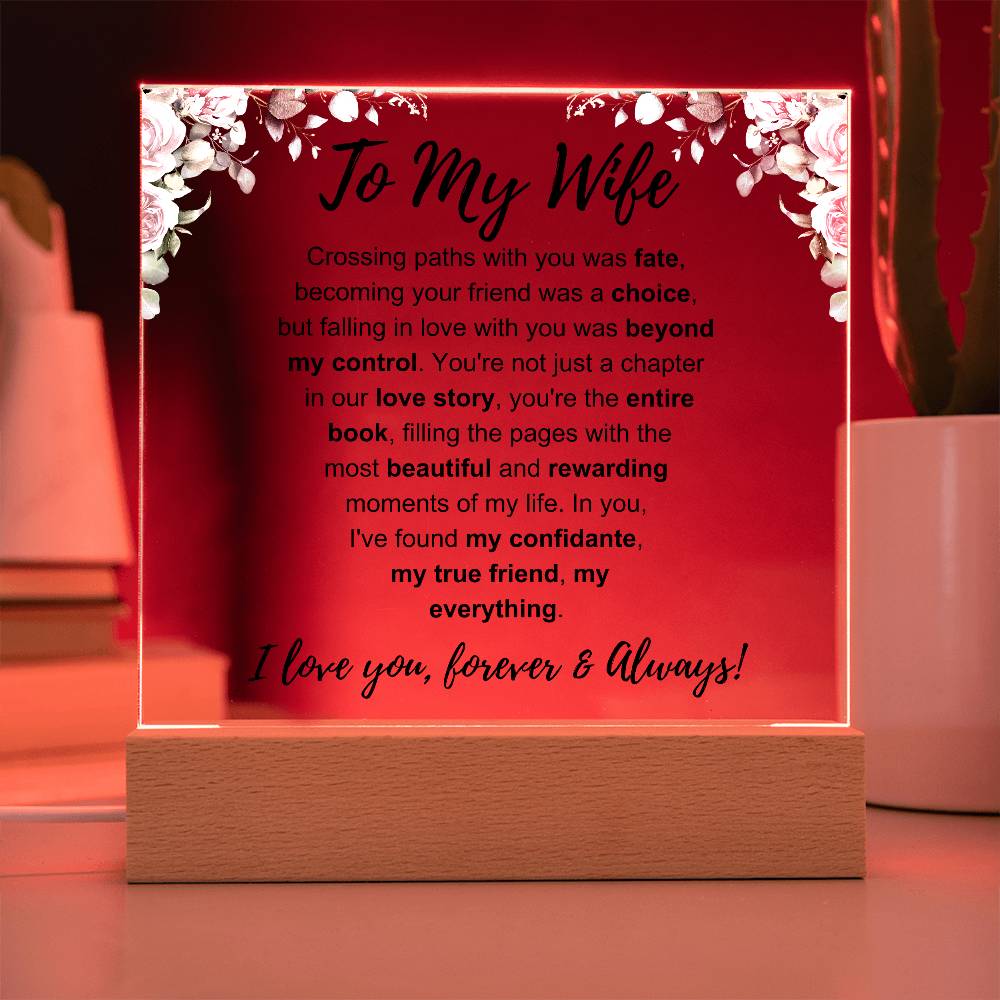 To My Wife: Forever & Always Plaque