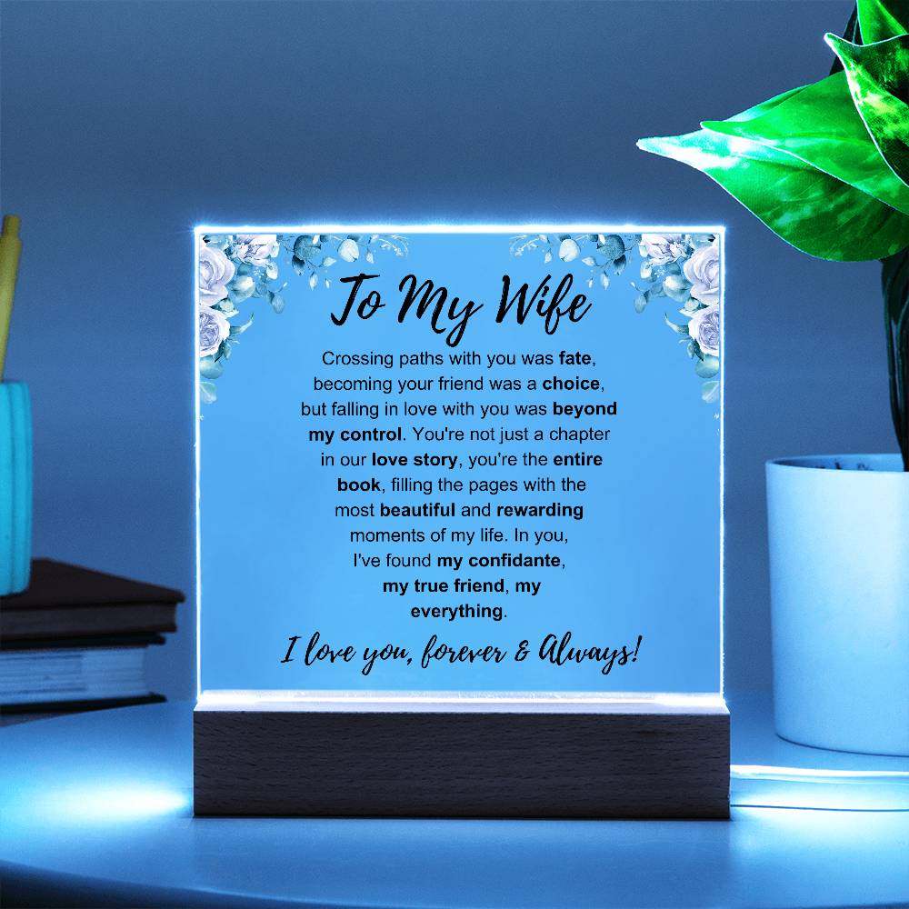 To My Wife: Forever & Always Plaque