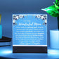 To My Wonderful Mom: Plaque