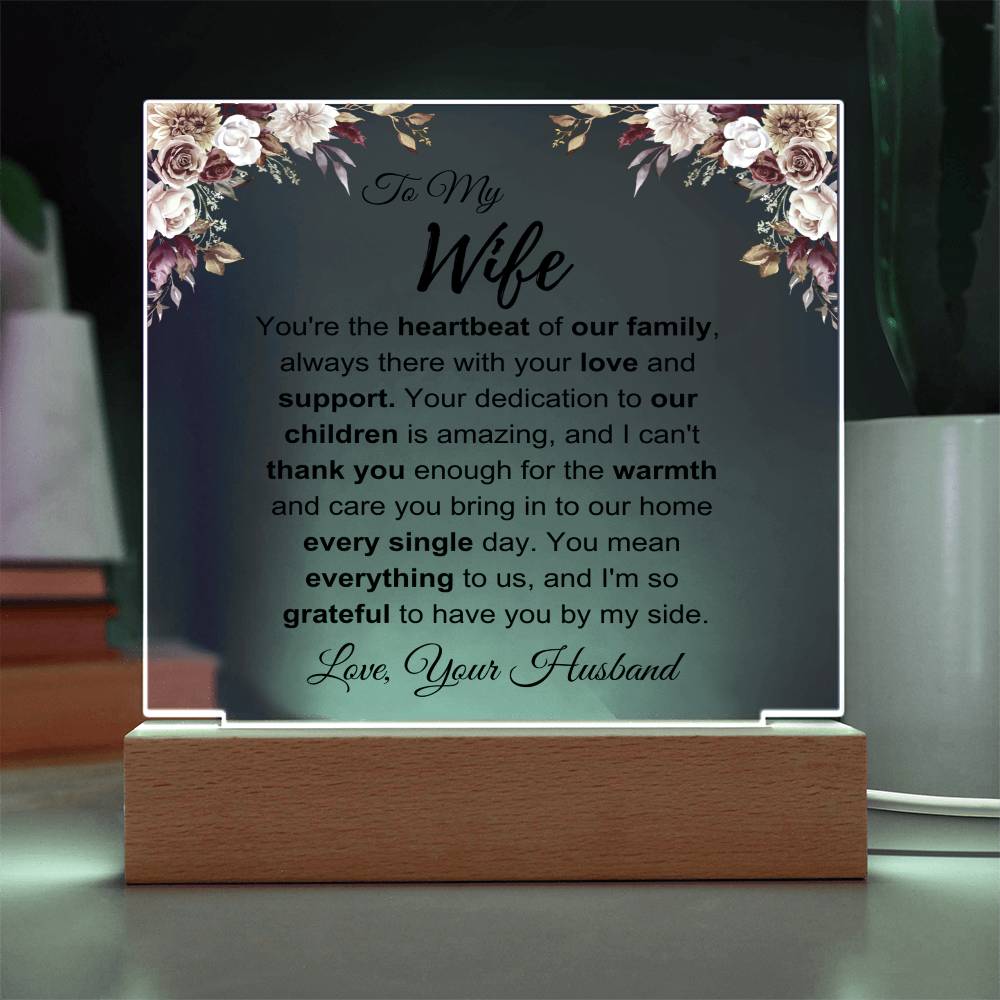 To My Wife: Love You Plaque