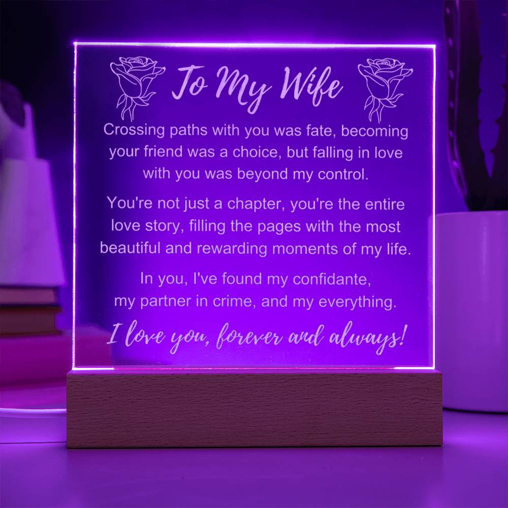 To My Wife: Forever & Always Plaque