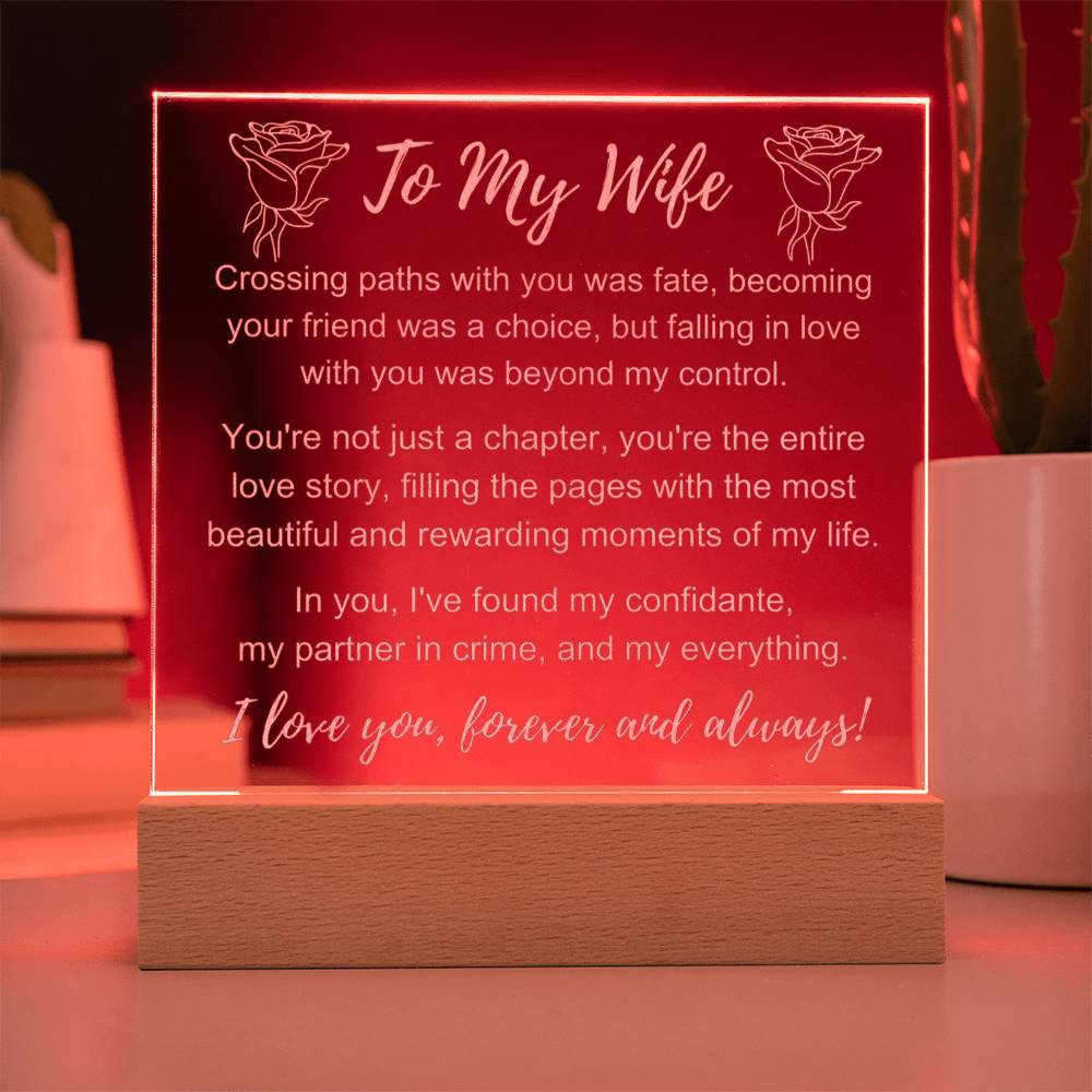 To My Wife: Forever & Always Plaque