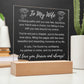 To My Wife: Forever & Always Plaque
