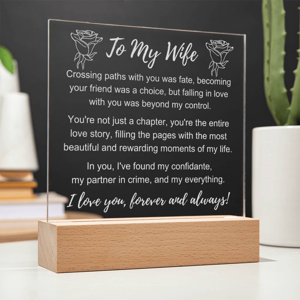 To My Wife: Forever & Always Plaque