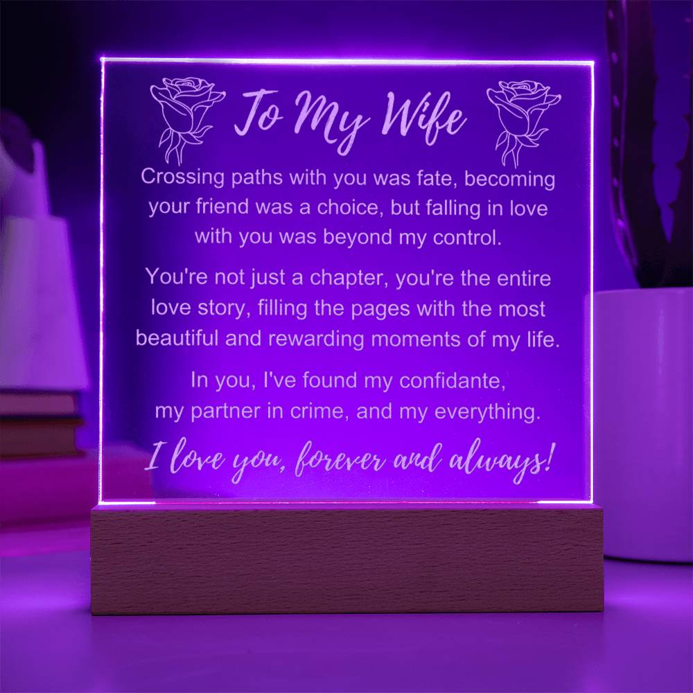 To My Wife: Forever & Always Plaque