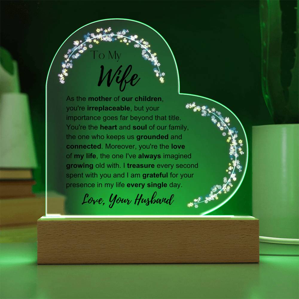 To My Wife: Grateful Plaque