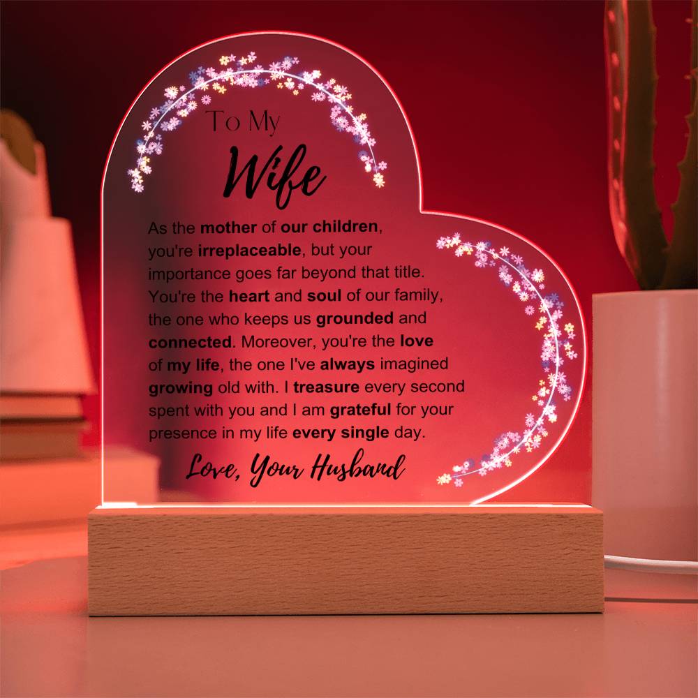 To My Wife: Grateful Plaque