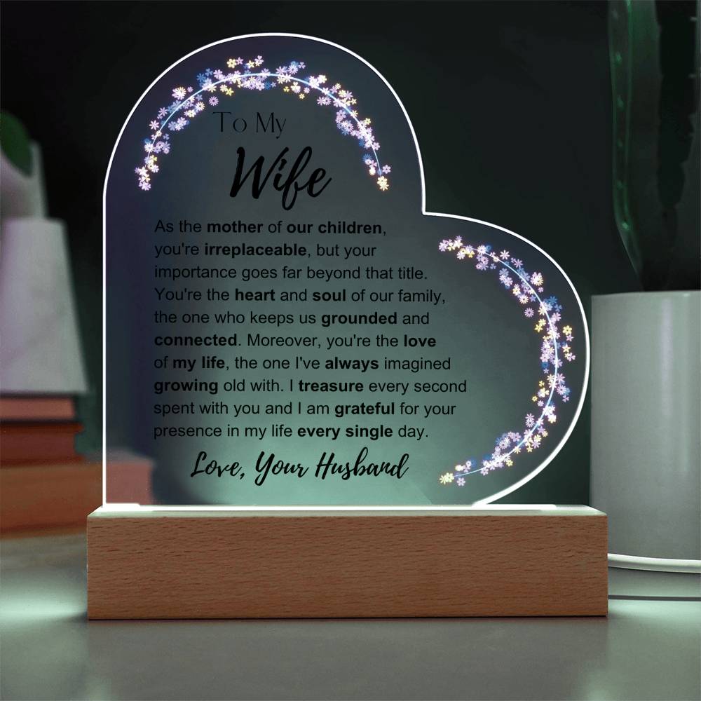 To My Wife: Grateful Plaque