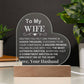 To My Wife: Engraved Heart Plaque