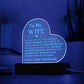 To My Wife: Engraved Heart Plaque