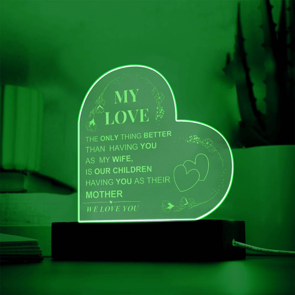 WE LOVE YOU: Engraved LED Heart Plaque