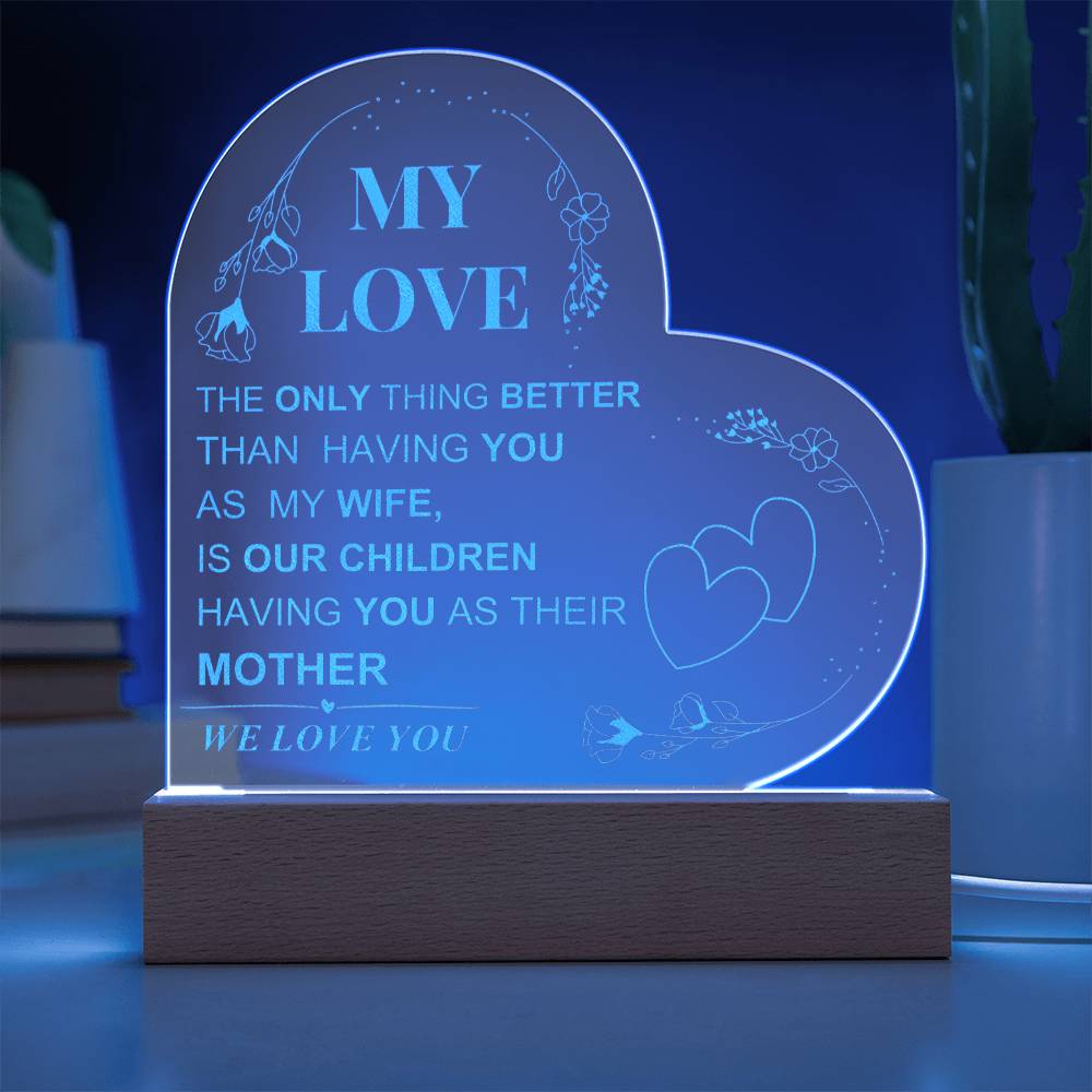 WE LOVE YOU: Engraved LED Heart Plaque